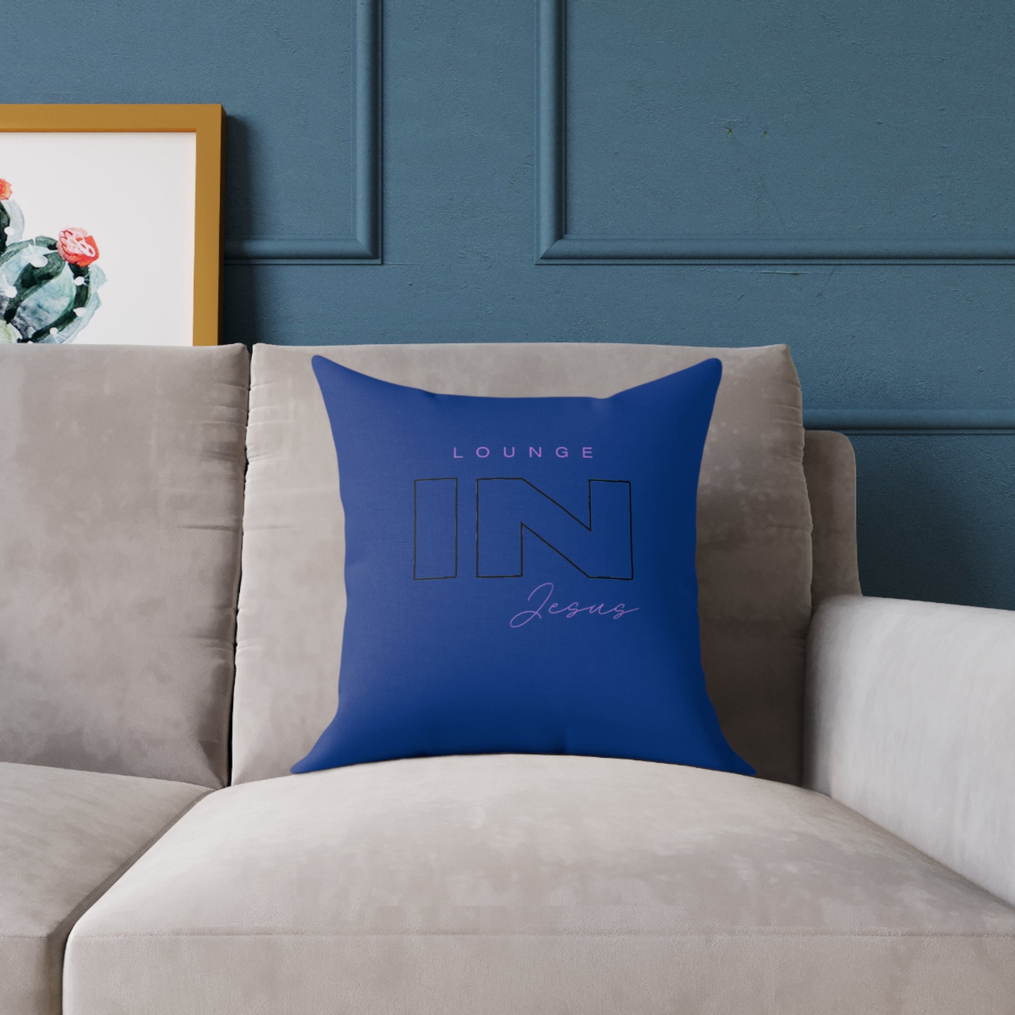 Lounge IN Jesus Pillow-Blue