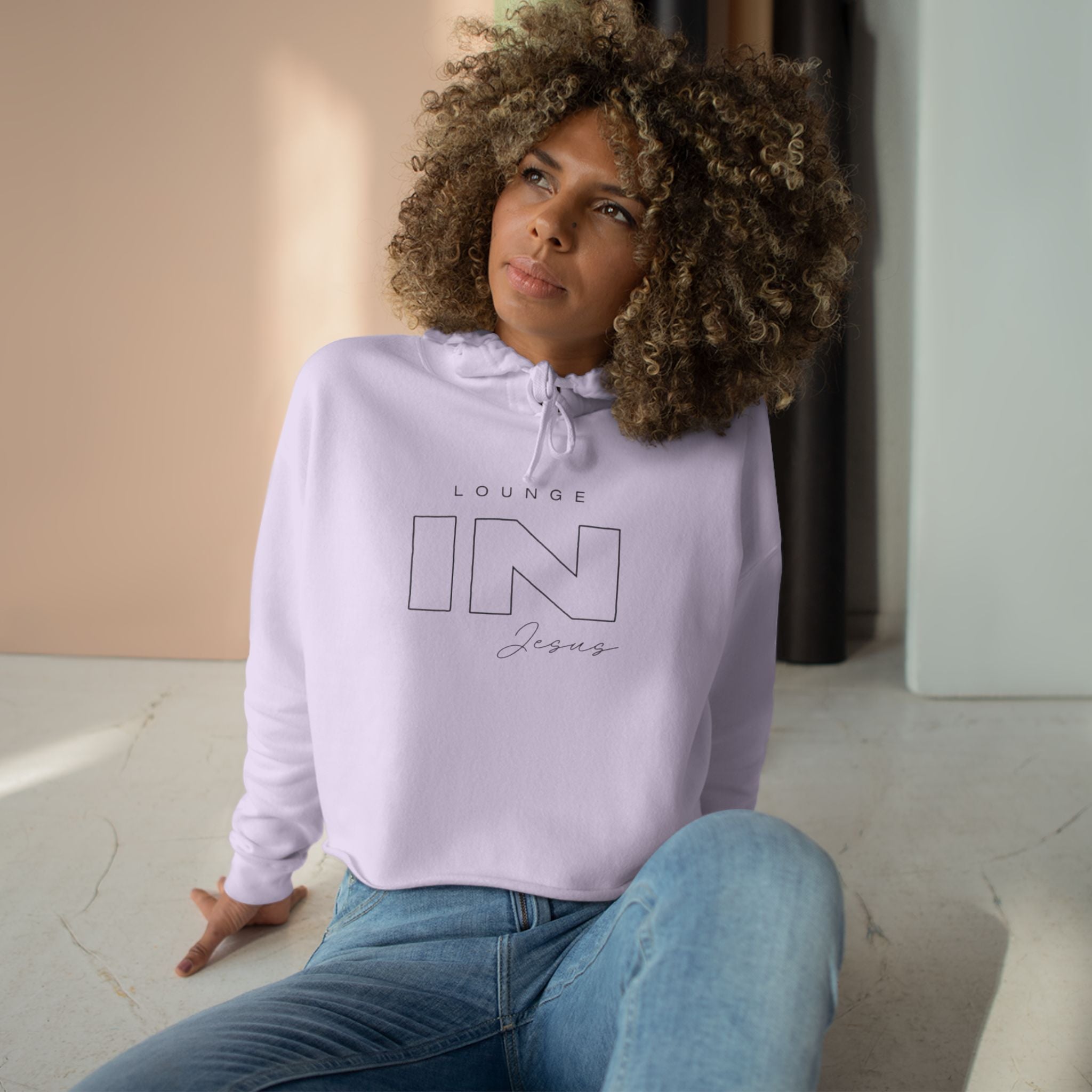 Lounge IN Jesus Crop Hoodie