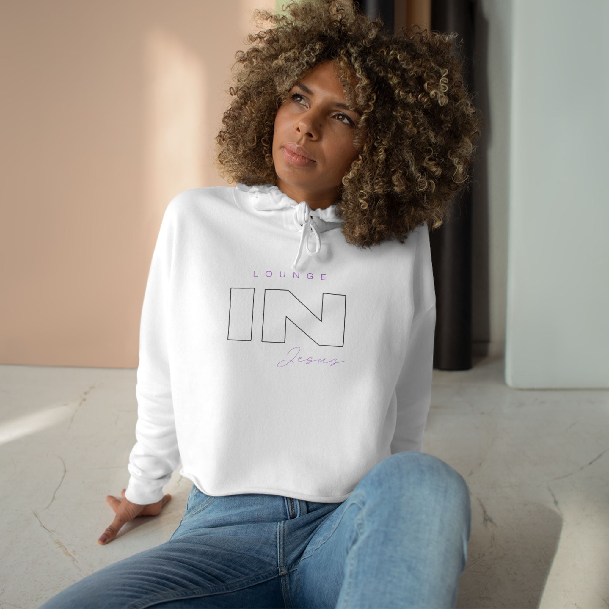 Lounge IN Jesus Crop Hoodie